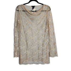 Elegant Cream Lace Women's Top